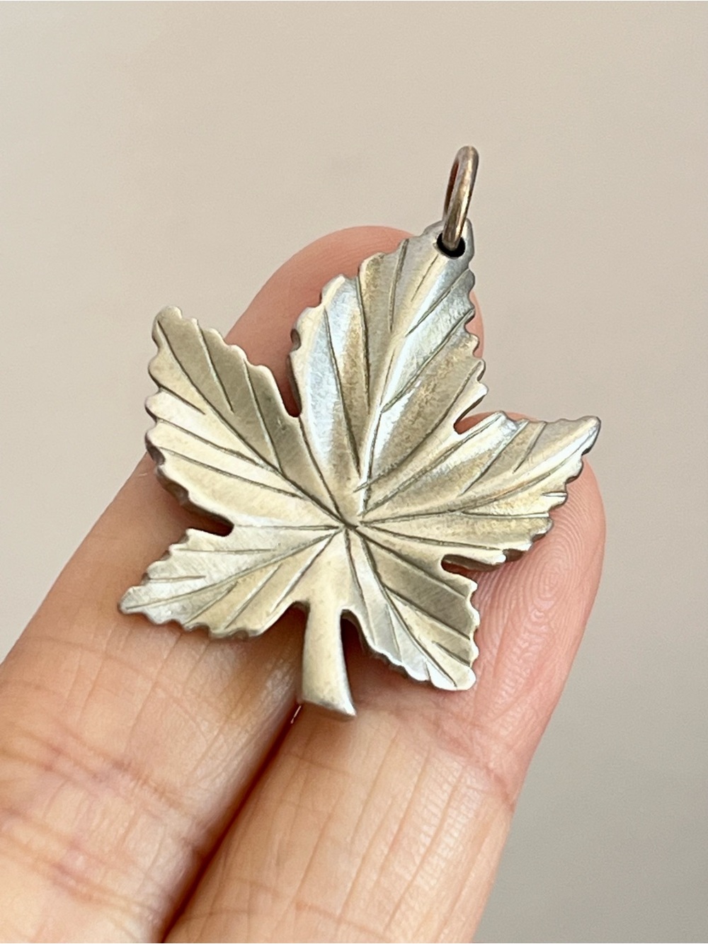 Vintage Frederick Pewter Canada Maple Leaf Pendant